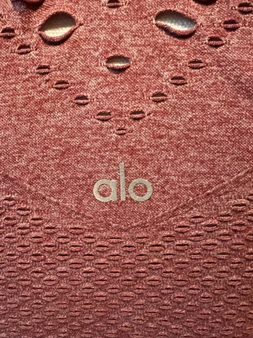 ALO Yoga Dusty Rose Lark Slash and Burn Knit Athletic Tank